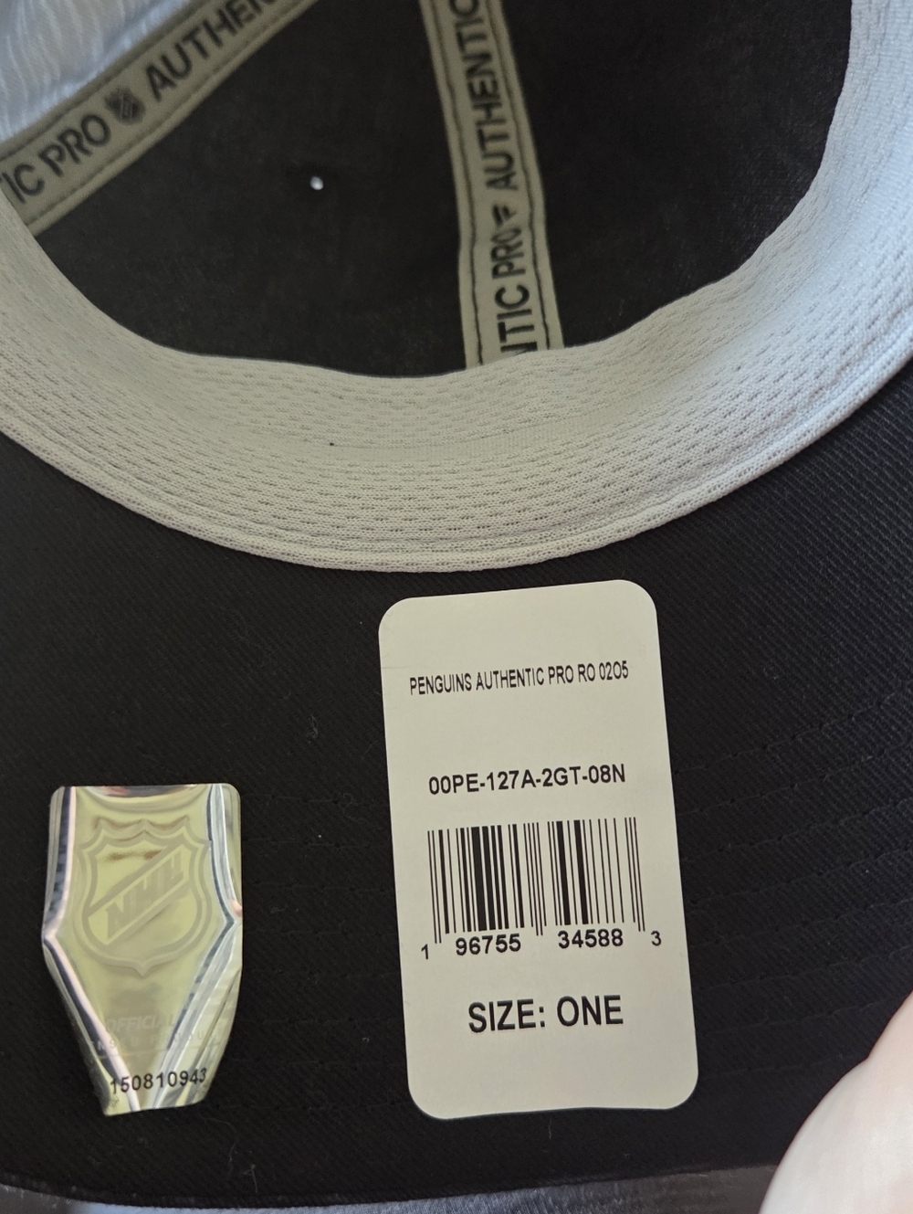 Pittsburgh Penguins Fanatics Authentic Pro Road Adjustable Hat Black New! - Picture 5 of 7